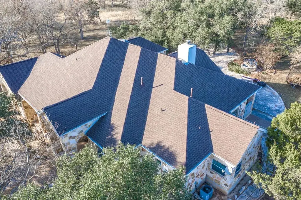 Completed residential roof replacement by Texas Traditions Roofing in Central Texas
