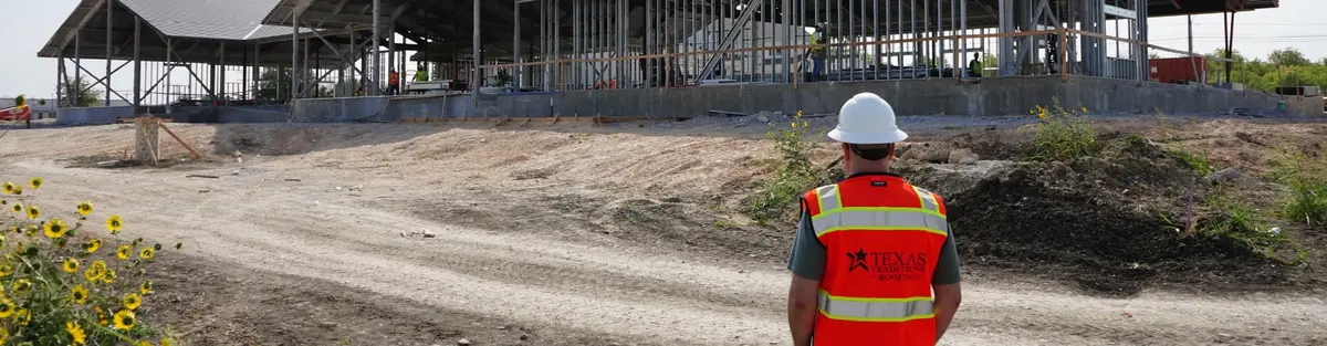 Texas Traditions Roofing team member on a job site