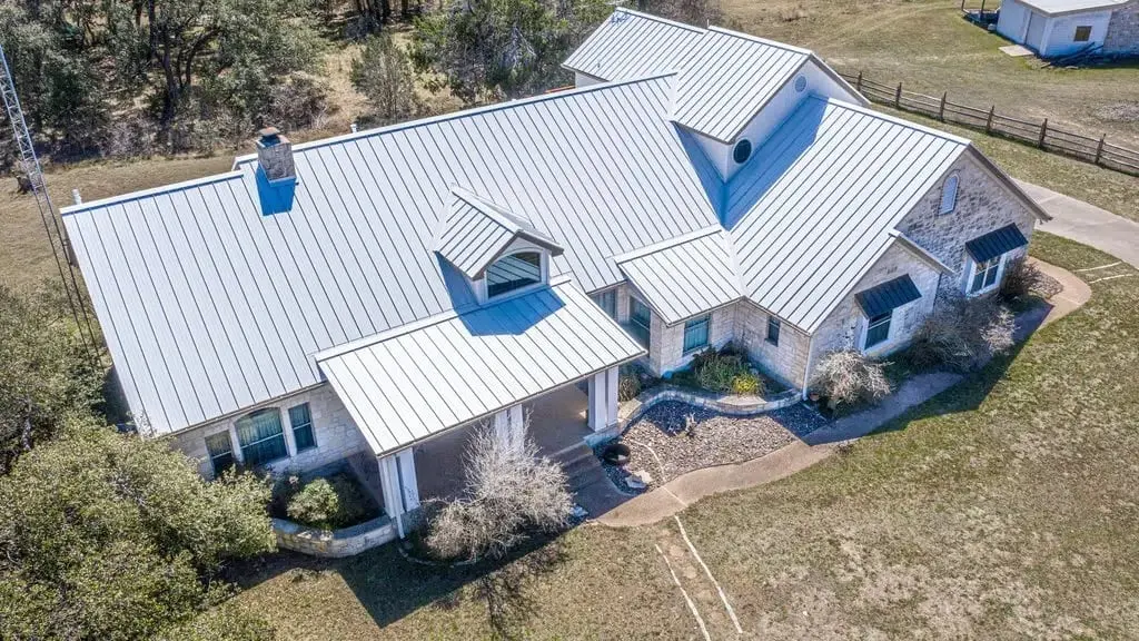 Standing seam metal roof on a home